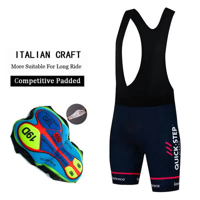 Cycling Bib Shorts QUICK STEP Men Outdoor Bike 19D Padded | SAMAG