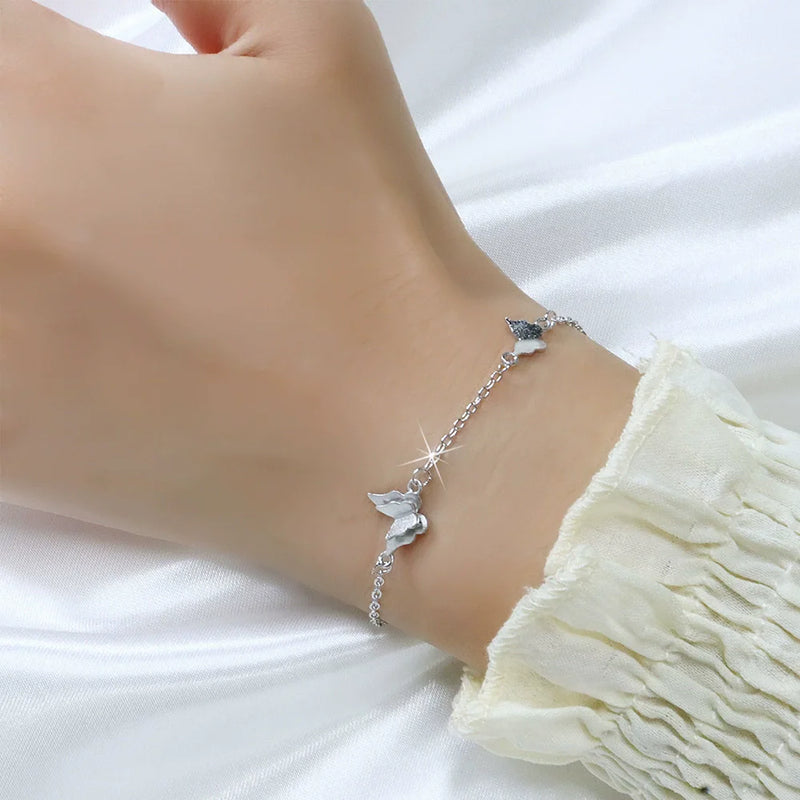 VENTFILLE 925 Sterling Silver Butterfly Bracelet for Girl Bead String Design Insect Fashion Versatile - Visuel 17 | SAMAG