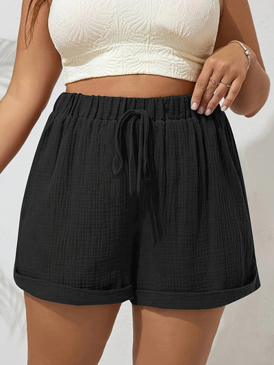 Plus Size High Waist Casual Shorts for Women Comfortable | SAMAG