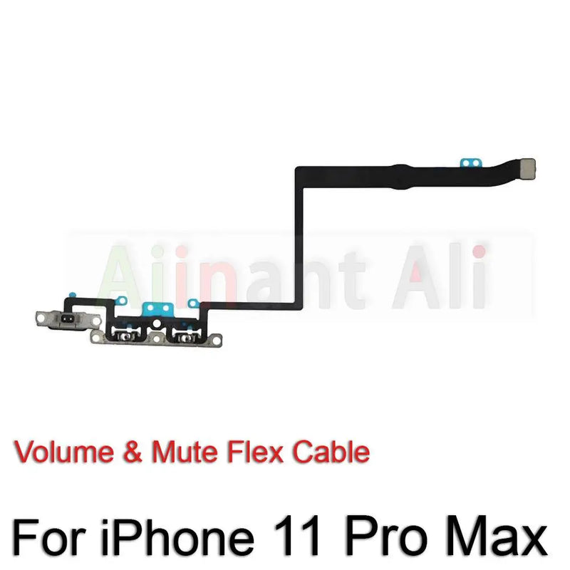 AiinAnt Power / Volume Buttons Mute Wireless Charging FlashLight Power Flex Cable For iPhone 11 Pro Max Repair Phone Parts