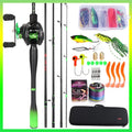 Sougayilang Fishing Rod Reel Combo 1.8~2.4m Ultralight Carbon Fiber Casting Rod and Baitcasting Reel Max Drag 10Kg for Bass