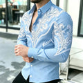 Men's Shirt with Contrasting Print, Black, White, and Red | SAMAG