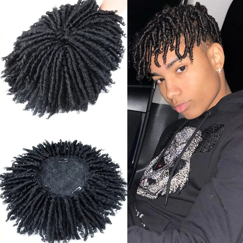 Synthetic Dreadlock Braided Half Wig Black Brown Blonde Grey Soft Faux Locs Natural Style Cosplay Costume Party Daily Anime Wigs