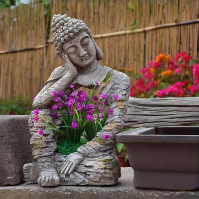 Retro Weathered Buddha Statue Zen Garden Decor Outdoor | SAMAG