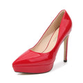 Europe and America Single Shoes 12CM Stiletto Shallow Mouth Pointed High Heels Thick Bottom Career Work Women's Pumps Size 35-46