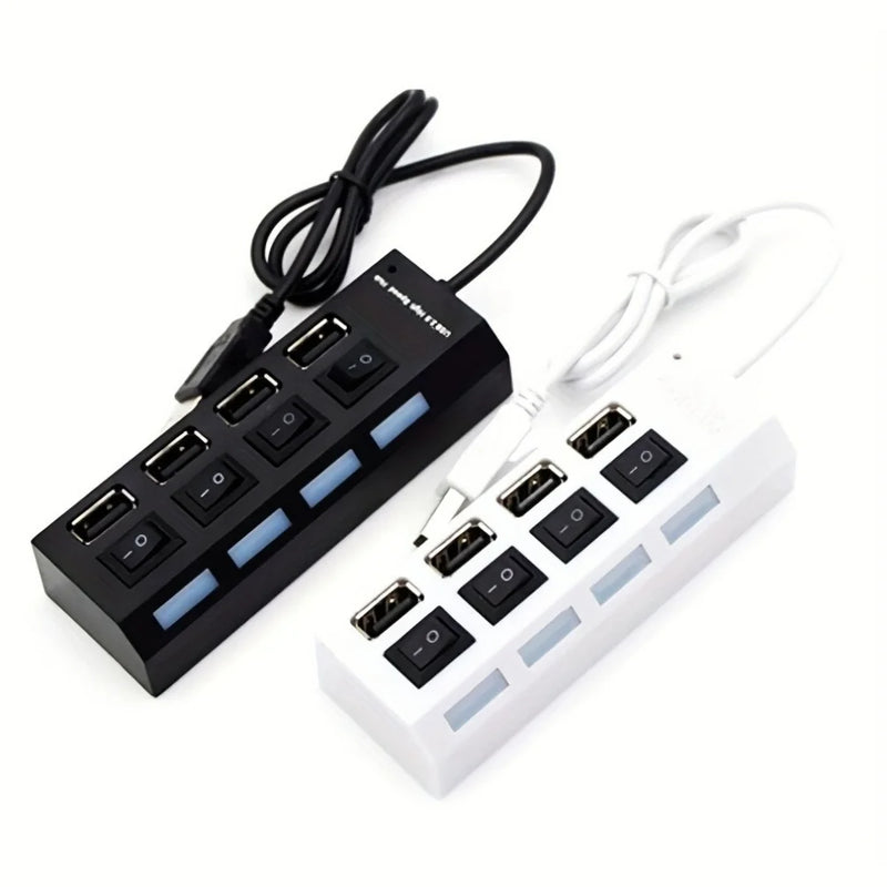 USB 2.0 Hub 4/7 Port Splitter Power Adapter With ON/OFF Switch Multiple Expander HUB For PC Laptop MacBook Desktop Accessories