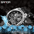 SANDA 6024 Men Sports Quartz Watches Dual Display LED Electronic Digital Wristwatches Waterproof Watch - Visuel 4 | SAMAG