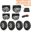 4WD 1000W Electric Four Drive kit 4.10-4 Off-road Tires 10 Inch Wheel Hub Cart 250W Motor With Wireless Remote Control
