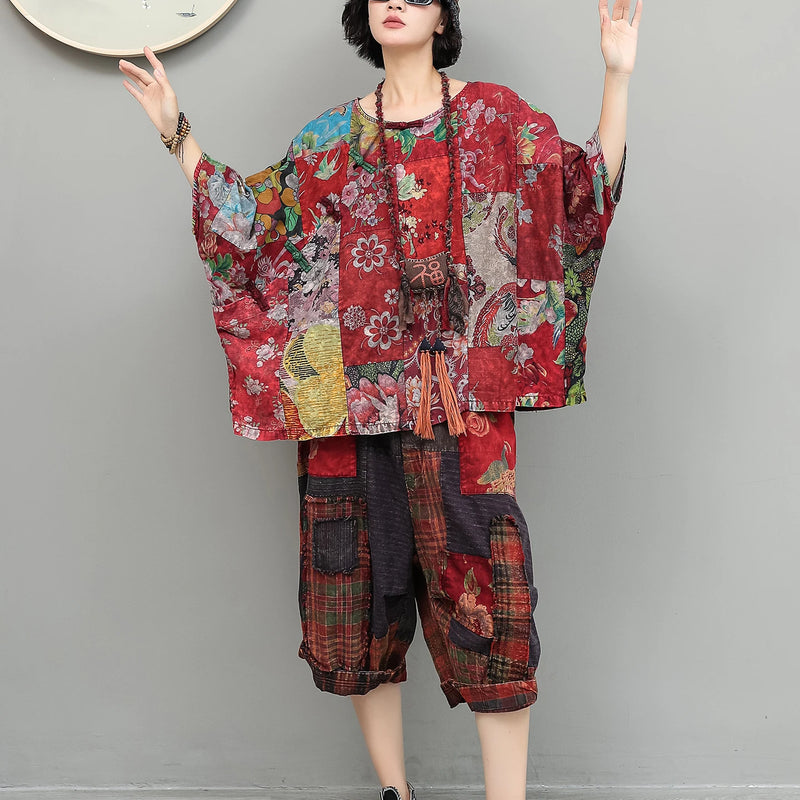 Chinese Style Women Summer Pant Northeast Floral - View 4 | SAMAG