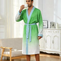 Men's lightweight quick-drying pajama bathrobe - 3D digital printing, non-fading design, stand-up collar and adjustable waistban