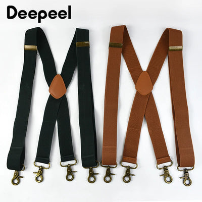 Deepeel 3.5*120cm Men's Adult Suspender X - Type Braces 4 Clips Hook Buckles Adjust Strap Elastic Belt for Male Pants | SAMAG