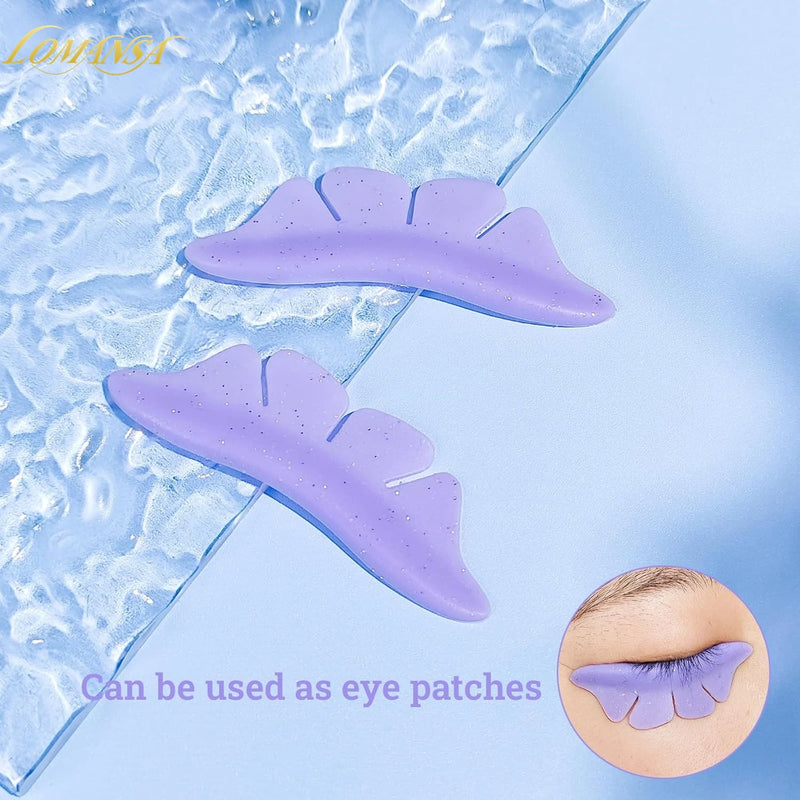 LOMANSA 1 Pair Glitter Butterfly Lash Lift Pad Eyelash Perm Rod Shield Lash Lifting Pads 3D Eyelash Curler Extension Accessories