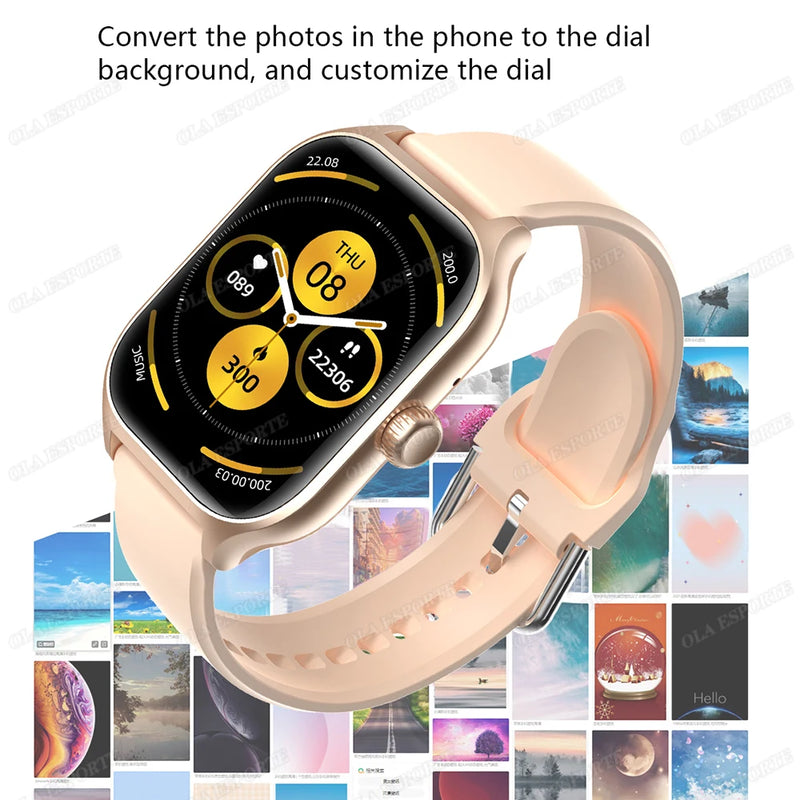 Smart Watch For Android IOS Watches 1.83inch HD Display Bluetooth Call Message Alert Music Sports Mode Smartwatch Men Women Gift