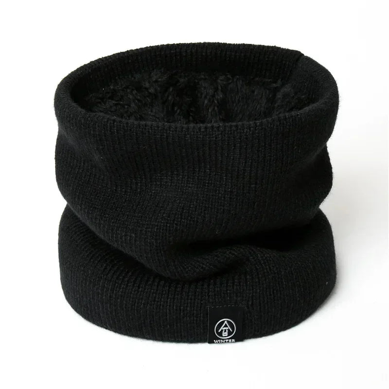 Winter Warm Knitted Neck Scarf for Women Men Plush Full Mask Outdoor Cashmere Solid Snood Scarves Thick Bufanda Muffler