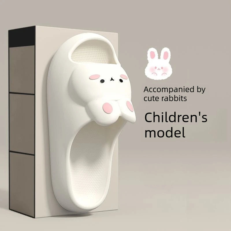 Women's Summer Sandals and Slippers Home Cute Rabbit Style Bathroom Non-Slip Feeling EVA Thick Slippers
