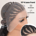 Kinky Curly Braided Wig With Baby Hair Natural Color Curly 13X4 Transparent Synthetic Lace Front Wigs Braid Wig For Black Women