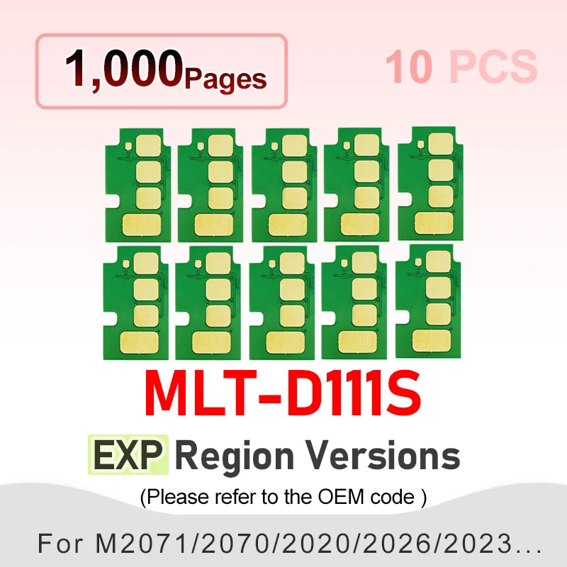 MLT-D111S MLT D111S D111 111 111S Toner Cartridge chip For Samsung M2020W M2020 M2022W M2070W M2070 2074FW M2077 Printer reset