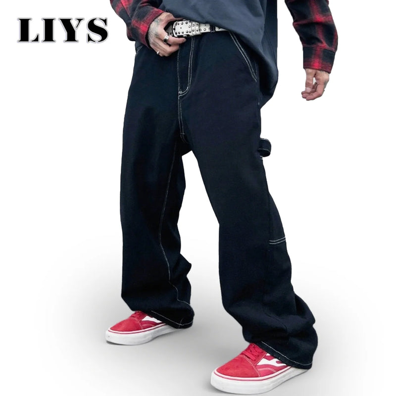 Liys Retro Black Fashion Work Jeans Men Casual | SAMAG