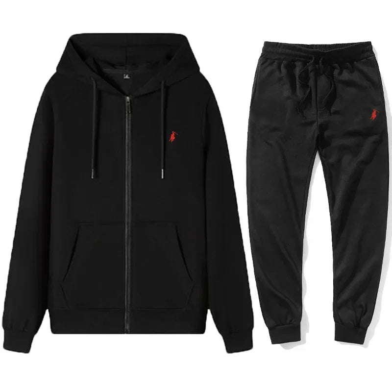 New Men's Autumn and Winter Classic Hoodie and Sweatpants, Suitable for Leisure Fitness, Warm Sports Set - View 3 | SAMAG