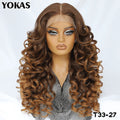 Latisha Lace Frontal Wigs Synthetic 24 Inch Loose Curl Pre Plucked Lace Frontal Wig For Women Highlight With Baby Hair 13X6 Wigs