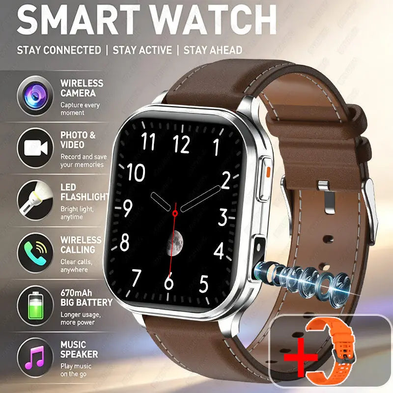 2026New Smart Watch With Camera Men Women Photos Record Video Health Sports Fitness IP68 Waterproof BT Call Recording Smartwatch