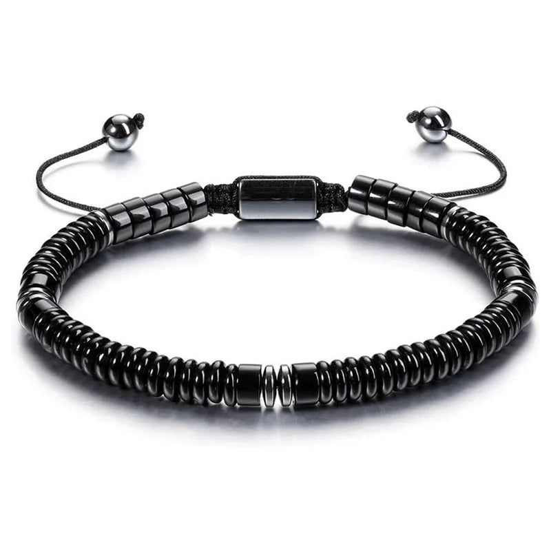 Healing Crystal Bracelets Abacus Bead flat Beaded Bracelets for Men Women Adjustable Natural Stone Bracelets for Father Son