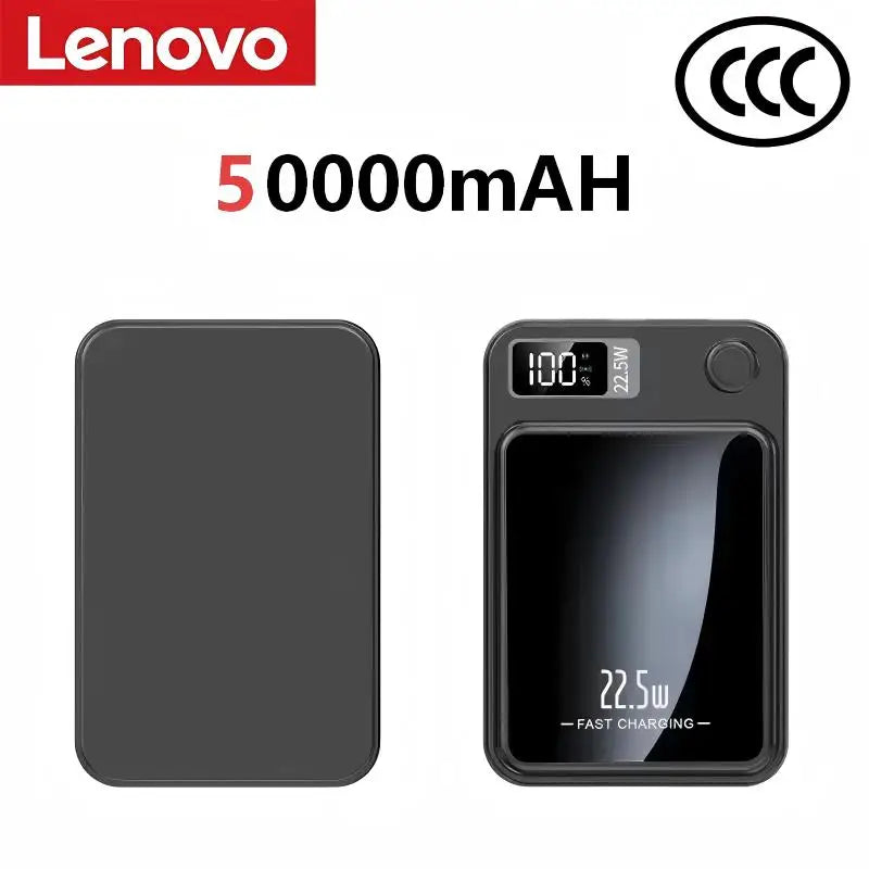 Lenovo Wireless Magnetic Power Bank 500000mAh 22.5w Super Fast Charging Portable External Battery Powerbank For iphone Huawei