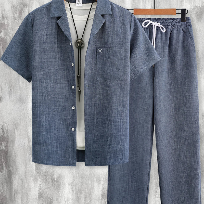 Men's Minimalist Pocket Embroidery Set, Textured Short | SAMAG