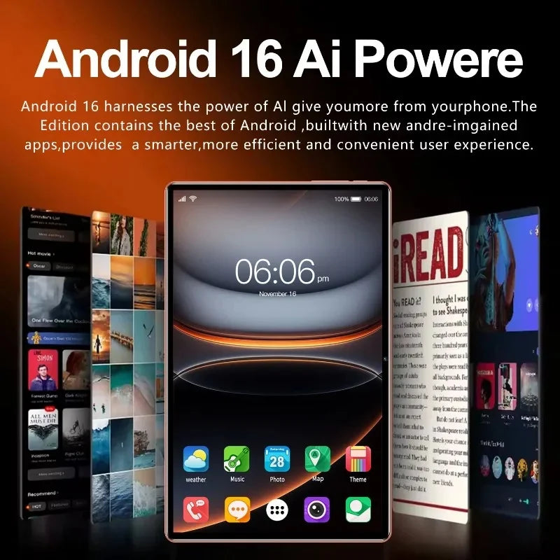 2026 NEW Pad 17 Pro Max Tablet PC 11inch 24GB+2TB Tablets Android 16 Snapdragon8gen3 Tablette PC 20000mAh 5G Dual SIM Mini PC
