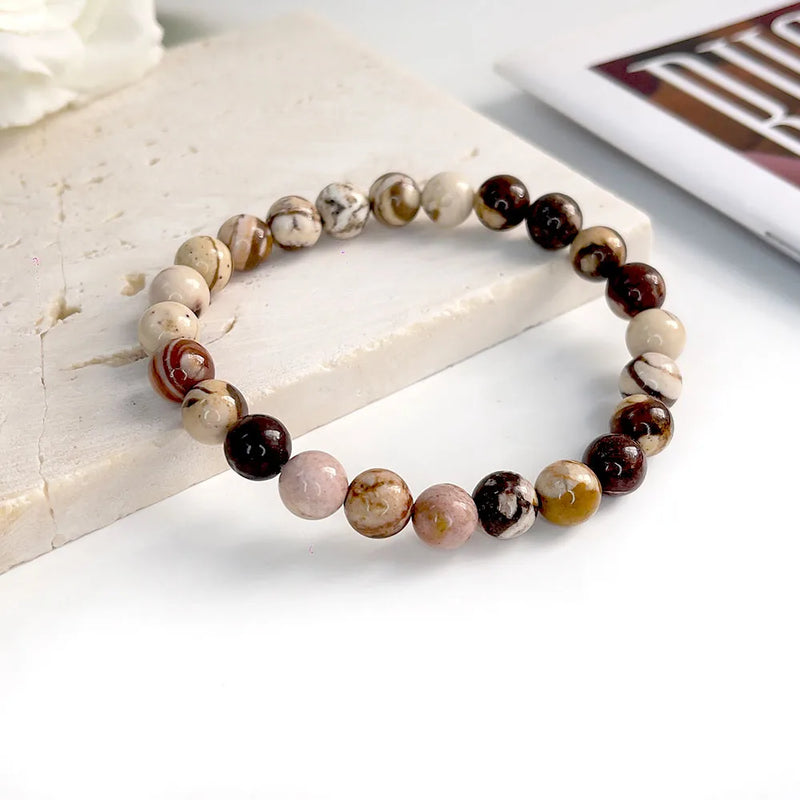 Natural Stone Beads Bracelet For Women Men Agate Crystal Quartzs Aquamarines Jades Jewelry Agates Elastic Bangle Bracelets 6 8mm