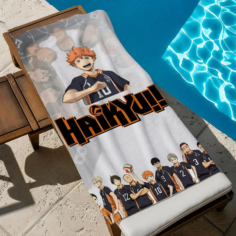 Anime Haikyuu!! Towel Towel Soft Pool Gift For Travel Gym Shower Cool Camping Quick Dry Sports  Large Beach Towel