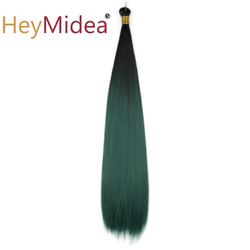 22-28Inch Straight Pony Hair Bundles Crochet Braids Hair Silky Colorful Synthetic Braiding Hair Ombre Synthetic Hair For Women