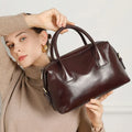 Genuine Leather Women's Bag Vintage Luxury Designer Boston Handbag Women Versatile Shoulder Bag Cowhide Female Crossbody Bags