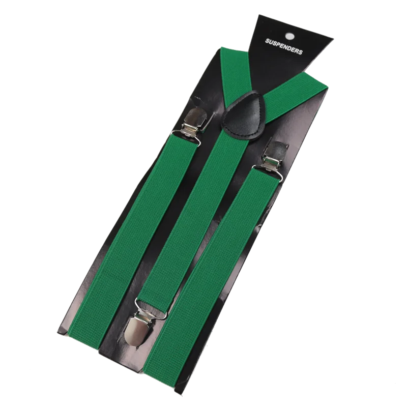Unisex Elastic Leather Suspenders Braces Men Women Gift Black Blue Red Adjustable Straps for Wedding Suit Skirt Accessories