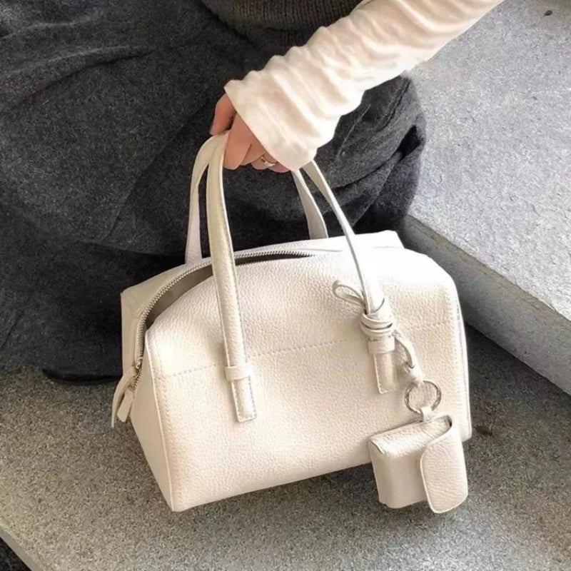 Spring Summer New Minimalist Large Capacity Commuter Boston Bag Versatile Single Shoulder Crossbody Bag Handbag for Women