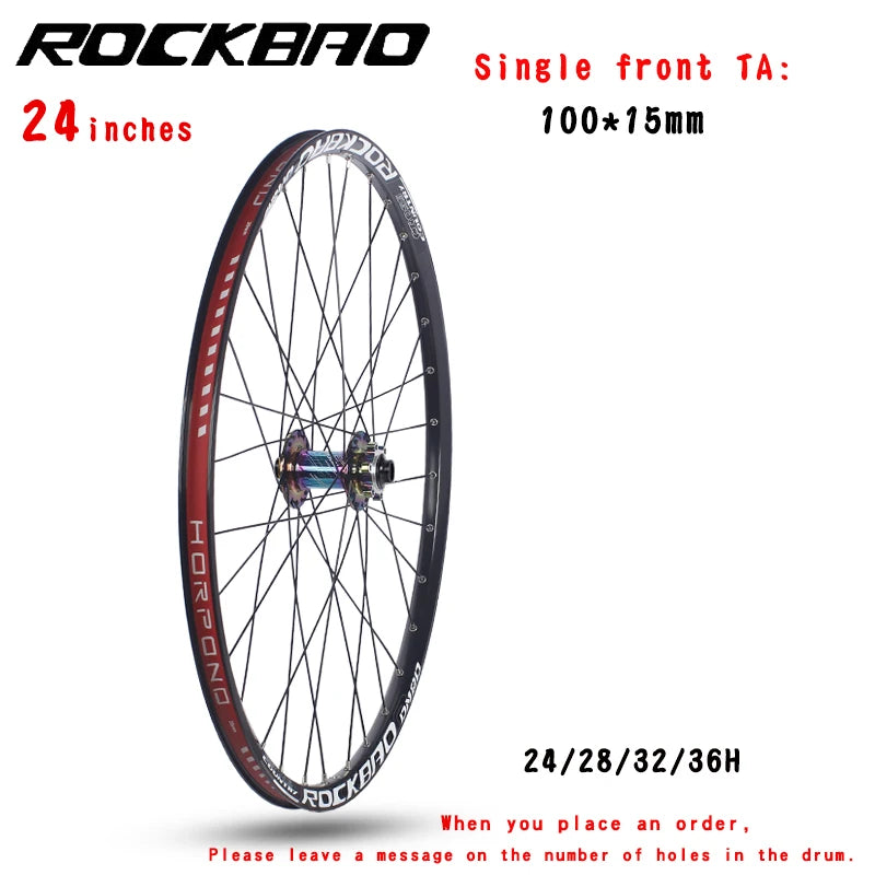 ROCKBAO Mountain Bike Wheelset 24/26/27.5/29 Inches Disc Brake Aluminum Alloy 4Bearings 7-12Speed Thru Axle MTB Bicycle Wheel