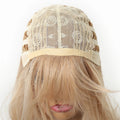 EASIHAIR Medium Length Wavy Blonde Synthetic Wig With Bangs For Women Natural Wigs Hair Heat Resistant Daily Party Cosplay Use