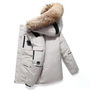 Winter Down Jacket Men Down Cotton Parkas Coat Mid-length Large Fur Collar Male Thicken Coat Snow Overcoat -30 Degree Parkas