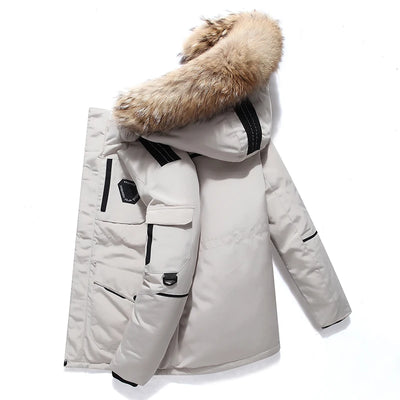 Winter Down Jacket Men Cotton Parkas Coat Mid-length | SAMAG