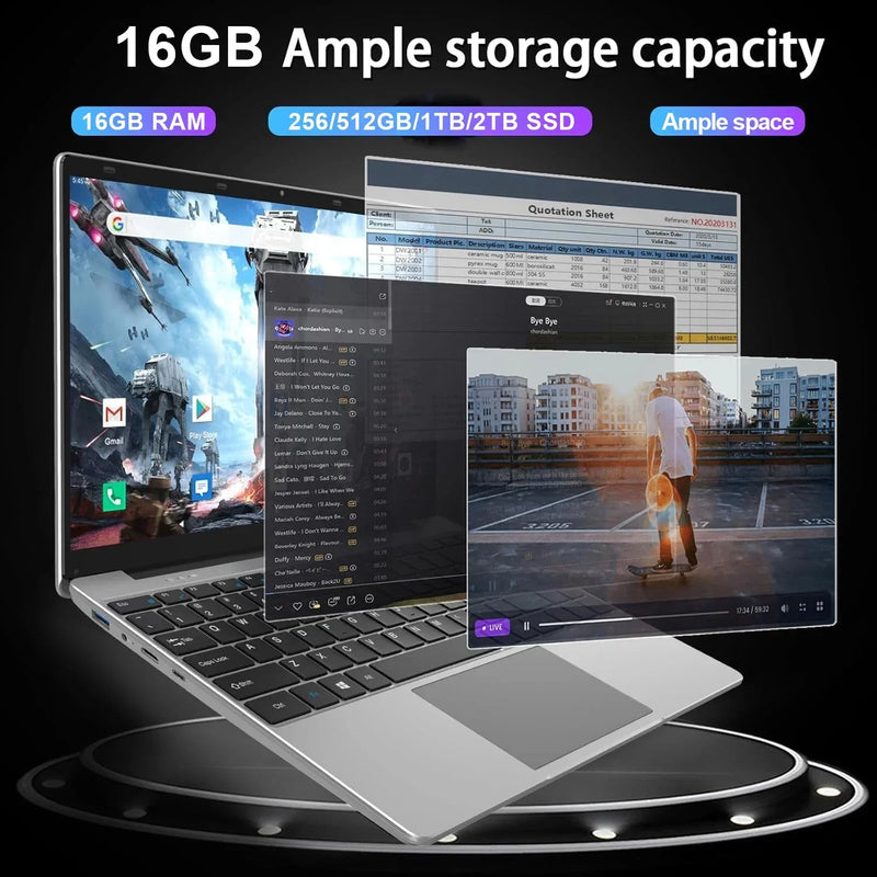 Core I9-10980 Office Laptop | 16GB RAM | 1TB 2TB SSD | 1080P FHD | Fingerprint Unlock | Ideal for Everyday Office Work and Study