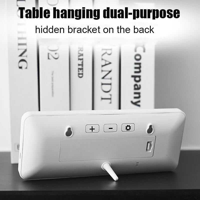 LCD Screen Digital Wall Clock Time Week and Temperature Display Electronic Clock Modern Desktop Alarm Clock Bedroom Home Decor