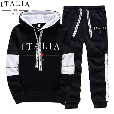 Italy Fashion Hooded Sweatshirt and Sweatpants Autumn | SAMAG