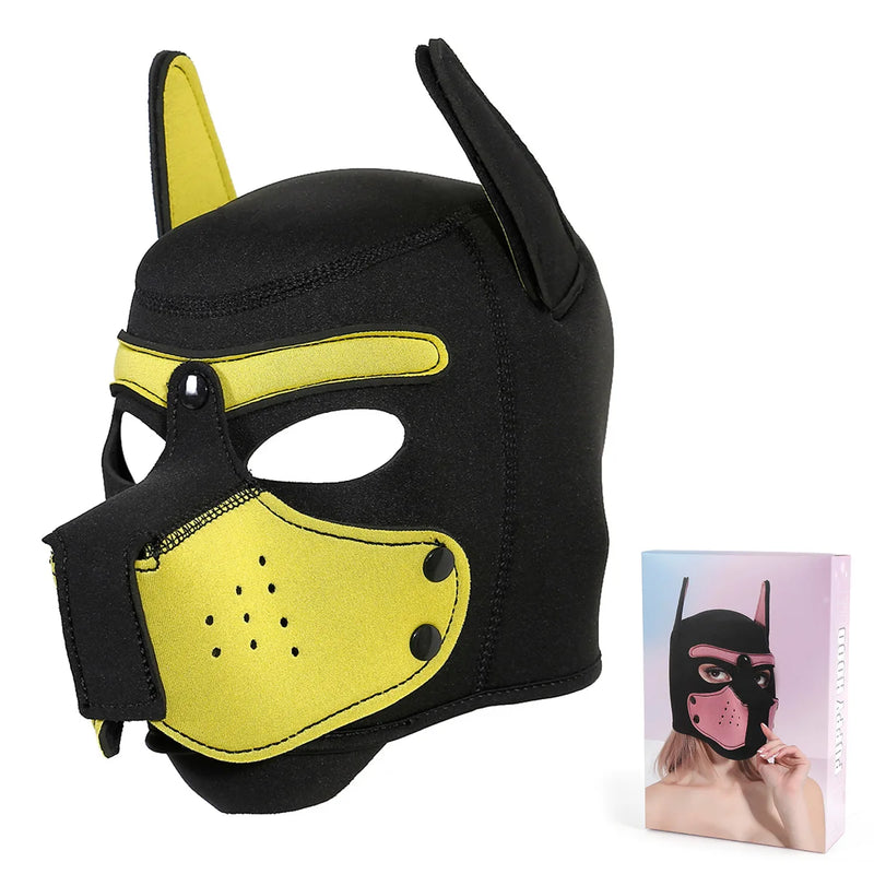 10 Colors Puppy Cosplay Costumes Increase Large Size Padded Rubber Full Head Hood Mask With Ears For Couples Dog Role Play Games