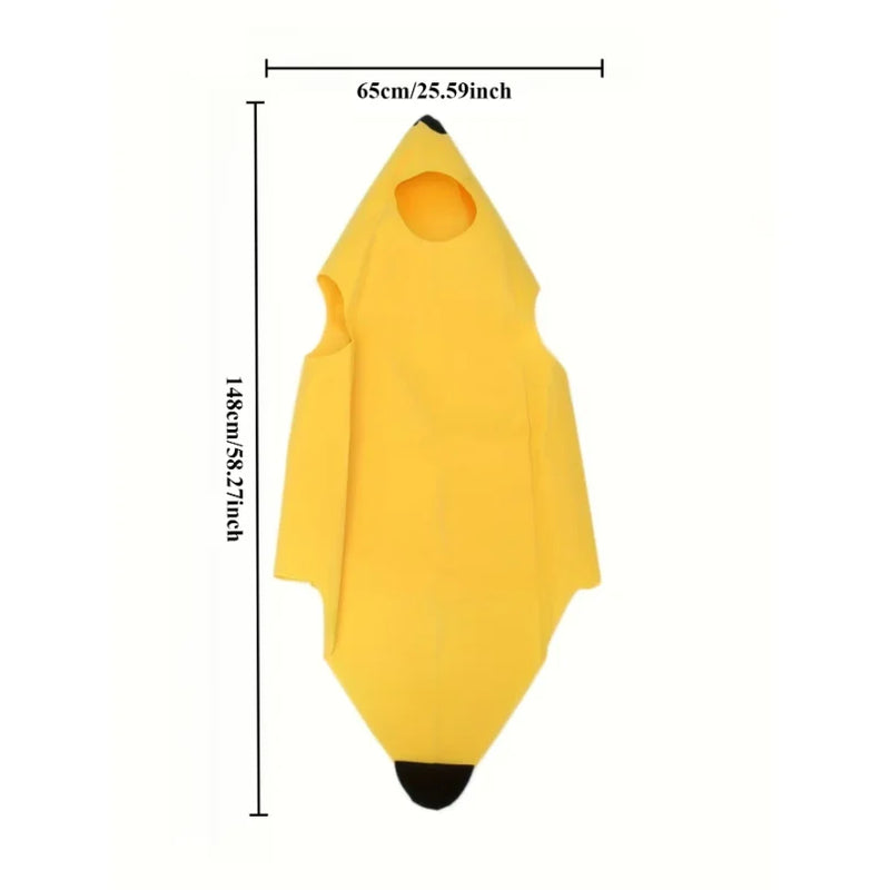 Lightweight Banana Costume, Breathable Summer Outfit, Fun Cosplay for party , Pool Party, Carnival & Prank
