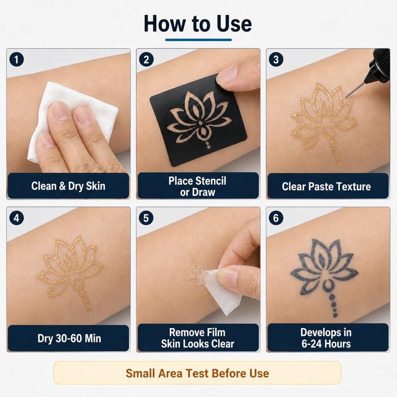 10ml Organic Jagua Paste Juice Henna Temporary Ink Tattoo Body Art Painting Navy Blue Real Lifelike Waterproof