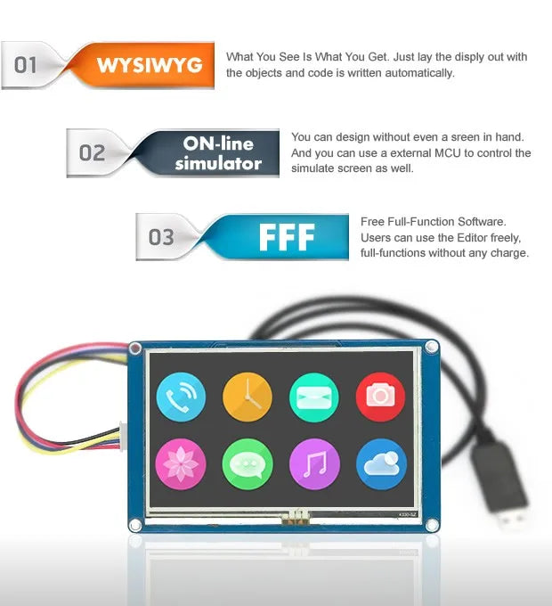 2.4 2.8 3.2 3.5 Inch Nextion HMI Intelligent Smart USART UART SPI Touch TFT LCD Module Display For Raspberry Pi 2 A+ B+