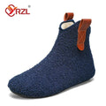 YRZL Cotton Shoes Male Boots Men Winter Warm Indoor Home Shoe Comfortable Plush Man Casual Shoes Soft  Anti-slip Walking Shoes