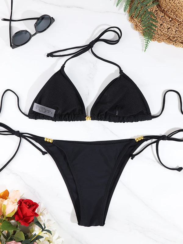 Sexy Triangle Bikini Sets Micro Thongs Swimsuit Women | SAMAG