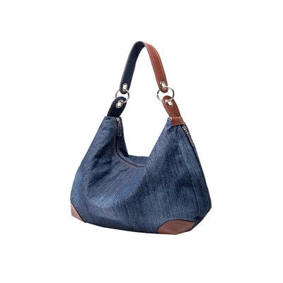 Denim Women Shoulder Bag Large Capacity Female Hobos Handbag Design Casual Big Totes Blue Ladies Hand Bags Canvas Crossbody Bags