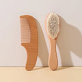 /GJ/Baby Care Hair Wool Brush Beech Wood Comb Newborn Massage Comb Baby Shower Gift Set Natural Baby Brush 2pcs